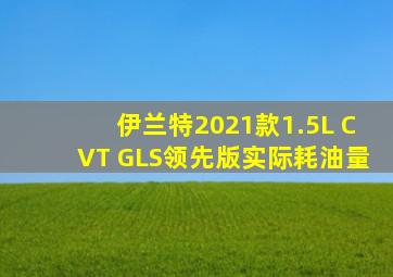 伊兰特2021款1.5L CVT GLS领先版实际耗油量